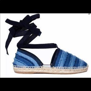 JIMMY CHOO Dolphin Ankle Wrap Espadrille, Size 40